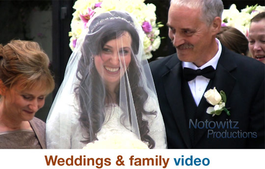 Wedding videos and family event videos for Los Angeles and the greater Southern California area, in photo journalistic, documentary, and elegant wedding video style